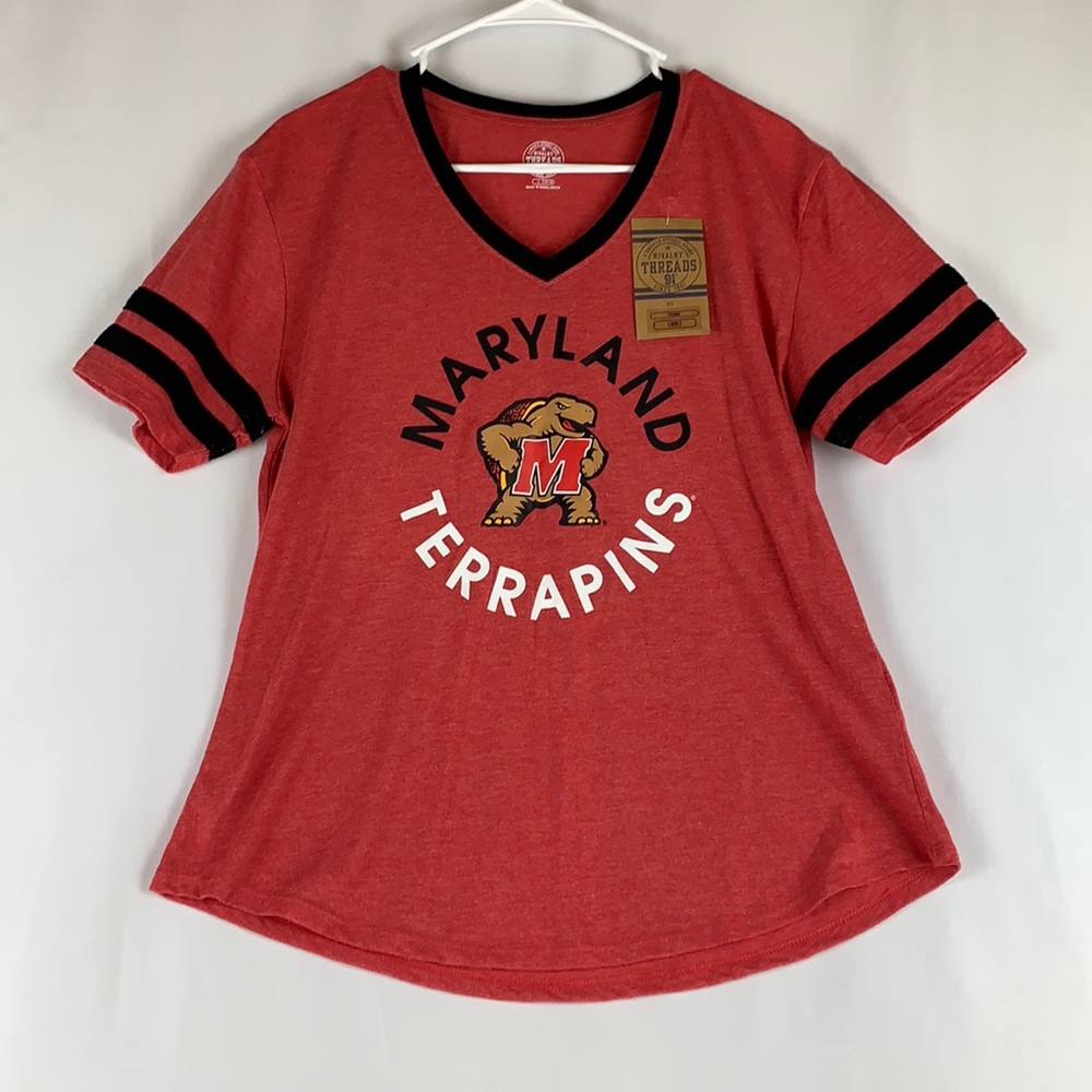 NCAA Maryland Terrapins Women's Short Sleeve V-Neck Heathered T-Shirt